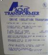  ACME Step Down Transformer, 51 KVA, 460-230V,
